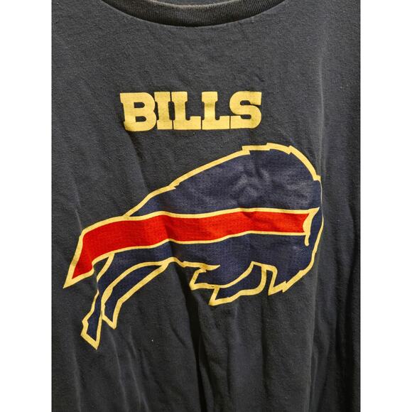 Majestic T-Shirt Mens 2XL Buffalo Bills Long Sleeve Navy Team Logo Crewneck - Picture 2 of 4